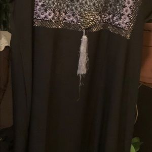 Black and silver dress with tassels